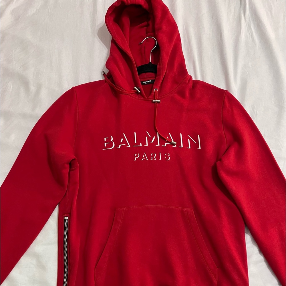 Balmain Cotton Hoodie With 3D Effect Logo